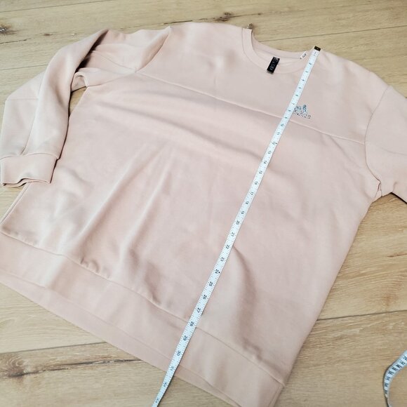 adidas Stadium Fleece Badge of Sport Crew Sweatshirt Beige Loose Fit Mens Sz XL - Picture 6 of 16